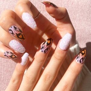 Animal Print/Glitter Press on nails